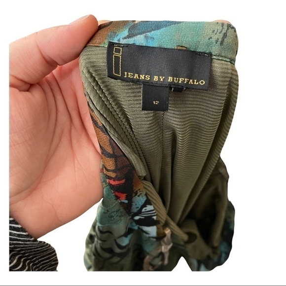 I JEANS BY BUFFALO Skirt Size 12 Multicolor Military Jungle Floral Print Maxi - Picture 3 of 8